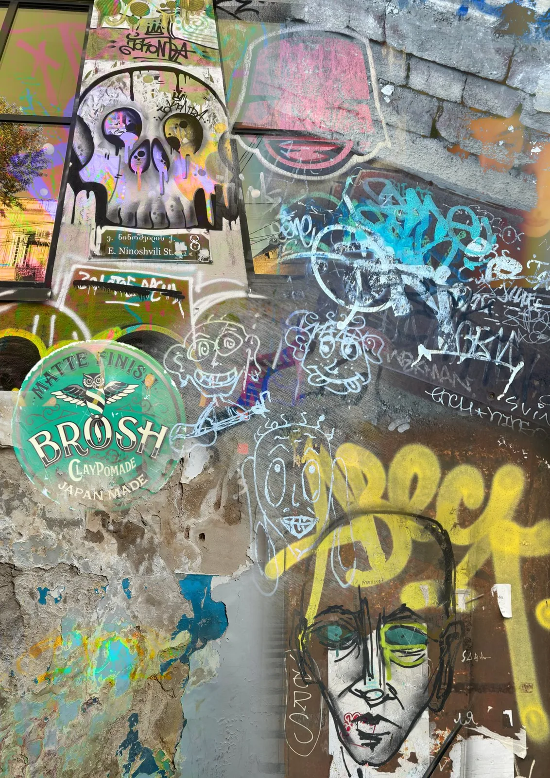 Mixed media art collage, Tbilisi